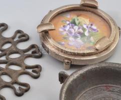 cca 20 darabos vegyes fém és bronz tétel, bronz kocka, réz súlyok, gyertyatartó, csap, stb