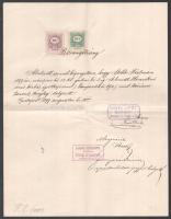 1897-1899 Havel Lipót (1847-1933) építőmester irodája által kiállított munkáltatói bizonyítványok, 3...