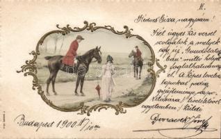 Horse riding in the park Emb.