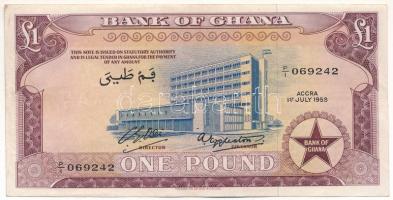 Ghána 1958. 1P &quot;P/I 069242&quot; T:F Ghana 1958. 1 Pound &quot;P/I 069242&quot; C:F Krause P#2