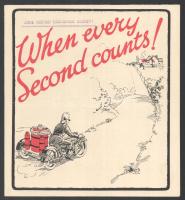 cca 1920 When every second counts. Motoros tűzoltó bicikli reklám katalógus 4 p