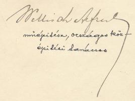 1913 Wellisch Alfréd (1854-1941) műépítész munkáltatói bizonyítványa Stobbe Kálmán (1883-1936) építő...