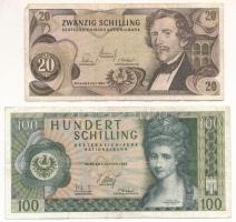 Ausztria 1967. 20Sch + 1969. 100Sch T:VG Austria 1967. 20 Schilling + 1969. 100 Schilling C:VG