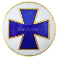 DN fehér alapon kék keresztet ábrázoló, zománcozott, aranyozott jelvény "Sporrongs" gyártói jelzéssel (27mm) T:AU