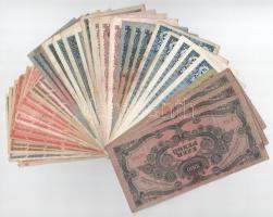 35db-os vegyes inflációs pengő bankjegy tétel, közte 1db korona bankjeggyel T:vegyes