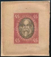 1919 Magyar Tanácsköztársasági arcképek Marx 45f, Bokros Ferenc essay 9,5 x 10,5 cm kartonon, szignózva / Soviet portraits Marx 45f essay, signed