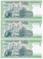 2007. 200Ft (3x) sorszámkövetők "FC 0781408 - FC 0781410" T:UNC