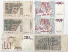 Olaszország 1980. 1000L + 1982. 1000L (2x) + 1990. 1000L (2x) + 2000L T:F
Italy 1980. 1000 Lire + 1...