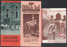 cca 1930 Esztergom, Kalocsa, Hódmezővásárhely 3 db városokat bemutató képes turisztikai kiadvány