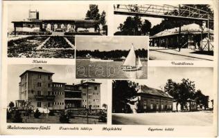 1947 Balatonszemes fürdő, Tisztviselők üdülője, Hajókikötő, Egyetemi üdülő, vasútállomás, Klubház