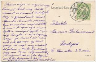 1914 Léva, Levice; Kossuth tér, piac, Kertész Lajos üzlete. Schulcz Ignác kiadása / square, market s...