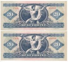 1980. 20Ft (2x) sorszámkövetők "C 035 080043 - C 035 080044" T:AU
Adamo F17