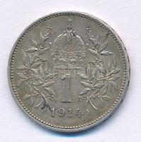 Ausztria 1914. 1K Ag "Ferenc József" T:XF 
Austria 1914. 1 Corona Ag "Franz Joseph&q...