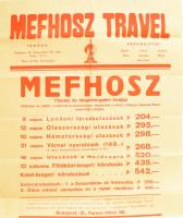 cca 1930 Mefhosz Travel utazási iroda plakát 48x60 cm Hajtva