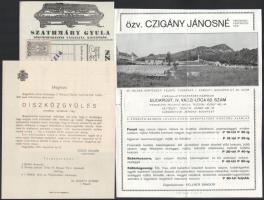 cca 1928 Révai Nagy Lexikon dekoratív reklám nyomtatvány. Kisplakát 21x29 cm + 3 db reklám nyomtatvá...