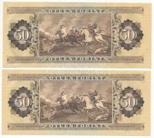 1986. 50Ft (2x) sorszámkövetők "D 548 051886 - D 548 051887" nyomdai papírránccal T:AU,XF
...