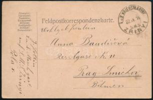 1914 Tábori posta levelezőlap K.u.K. KRIEGSMARINE / S.M.S. ZRINYI