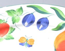 Herend Pottery gyümölcsmintás kínáló. Jelzett, hibátlan, 41x29 cm