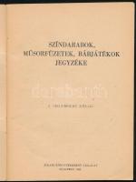 1960 Színdarabok, műsorfüzetek, bábjátékok jegyzéke, 73p