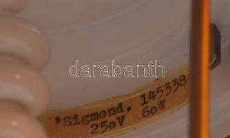 Kováts Sándor (Borz) designer (1940-1973): Asztali lámpa pár. cca 1970/75, műanyag, fém, üveg búrák,...