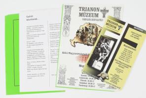 A Trianon Múzeum (Várpalota, Zichy-kastély) 2 db tájékoztatója + 3 db irredenta vers szövege