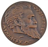 Csúcs Ferenc (1905-1999) 1944. "Munkácsy Mihály 1844-1900 / Születésének 100. évfordulójára" kétoldalas bronz emlékérem, sorszám nélkül (92mm) T:XF