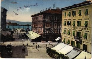1911 Fiume, Rijeka; street, Hotel Lloyd (EK)