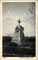 1939 Uzsok, Uzok, Uzhok; Magyar-lengyel határ, Hősök emlékműve / military heroes monument, Hungarian-Polish border + SIANKI - UNGVÁR 72 A vasúti mozgóposta bélyegző (EB)