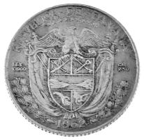Panama 1962. 1/10B Ag T:AU,XF patina 
Panama 1962. 1/10 Balboa Ag C:AU,XF patina
Krause KM#10.2