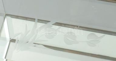 Üveg ékszeres doboz, 15x10x8 cm