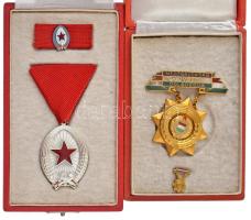 1964. "A Magyar Munka Érdemrend ezüst fokozata" ezüstözött, zománcozott bronz kitüntetés mellszalagon, eredeti dísztokban, miniatűrrel szalagsávon + 1971. "Mezőgazdaság Kiváló Dolgozója" aranyozott, műgyantás és zománcozott jelvény, miniatűrrel, eredeti tokban T:UNC,AU