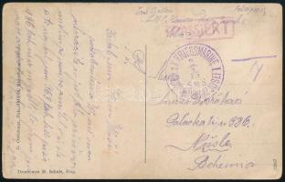1915 Tábori posta képeslap PASSIERT jelzéssel K.u.K. KRIEGSMARINE / S.M.S. KAISER FRANZ JOSEF I.