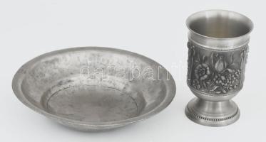 Ón pohár + tál, svéd, d: 18,5 cm, m: 11,5 cm