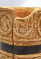 Lehel kürtje kerámia másolat, antikolt, 26 cm