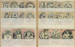 1881 I. vízjel Okmánybélyeg sor 22 db klf értéke