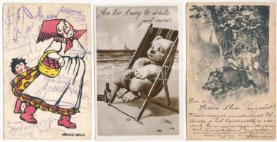 6 db RÉGI humoros képeslap / 6 pre-1945 and humour postcards