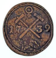 Úrvölgy 1739. "Herrngrundt / 1739" bronz bányapénz (2,11g/~20-22mm) T:VF 
Hungary / Spani...
