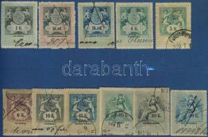 1899 Okmánybélyeg sor 11 db klf értéke