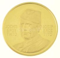Jugoszlávia 1973. "Josip Broz Tito / Jugoszláv Szocialista Szövetségi Köztársaság létrehozásának 30. évfordulója" jelzett Au emlékérem, dísztokban (8,05g/0.900/24mm) T:AU (eredetileg PP) folt Yugoslavia 1973. "Josip Broz Tito / 30th anniversary of the establishment of the SFR Yugoslavia" hallmarked Ag commemorative medallion in capsule (8,05g/0.900/24mm) C:AU (originally PP) spotted