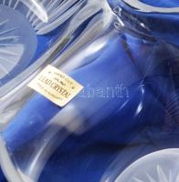 Ajkai ólomkristály háromosztatú kínáló. Jelzett, hibátlan, díszdobozban, 39x13 cm