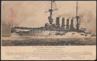 1918 Tábori posta képeslap "K.u.K. KRIEGSMARINE / S.M.S. PANTHER" , "K. und K. KRIEGS...