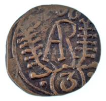 Margitfalva / Főnikszhuta 1766. 3 névértékű bronz bárca, AR (Anton Roll, tulajdonos) monogrammal (4,09g/~22-24mm) T:XF,VF Margecany / Rolova Huta 1766. Token with value 3, bronze with the initials AR (Anton Roll, owner) (4,09g/~22-24mm) C:XF,VF