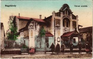 1915 Nagykároly, Carei; Városi színház. Vasúti levelezőlapárusítás 1171. / theatre (EK)