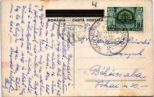 Nagyvárad, Oradea; Gara Mare / vasútállomás / railway station + "1940 Nagyvárad visszatért"...