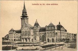 Szabadka, Subotica; Sz. kir. város székháza, Taussig Vilmos üzlete. Vig Zsigmond Sándor kiadása / town hall, shop