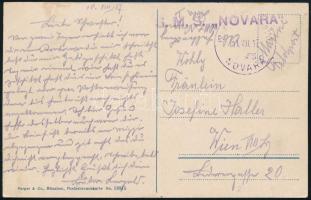 1917 Tábori posta képeslap Bécsbe küldve S.M.S. NOVARA , K.u.K. KRIEGSMARINE / S.M.S. NOVARA