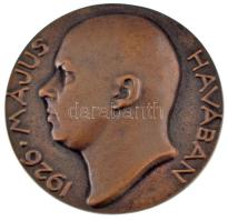 Reményi József (1887-1977) 1942. "1926 MÁJUS HAVÁBAN / NEMO ANTE MORTEM BEATUS" bronz önarcképes emlékérem (72mm) T:AU HP 4282.var