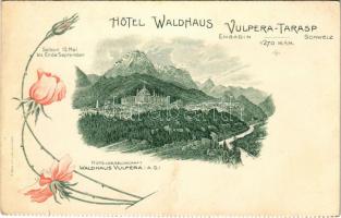 Scuol-Tarasp, Hotel Waldhaus Vulpera. A. Trüb & Co. Art Nouveau, floral, litho (fl)