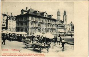 Zürich, Zurich; Rathaus / town hall, market (EB)