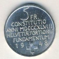 Svájc 1948. 5Fr Ag "100 éves az Alkotmány" T:2
